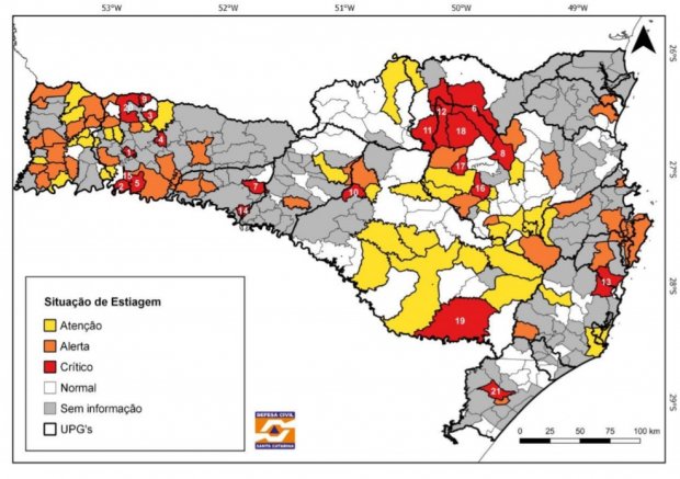 Boletim de monitoramento do abastecimento de água Aresc. (Reprodução)