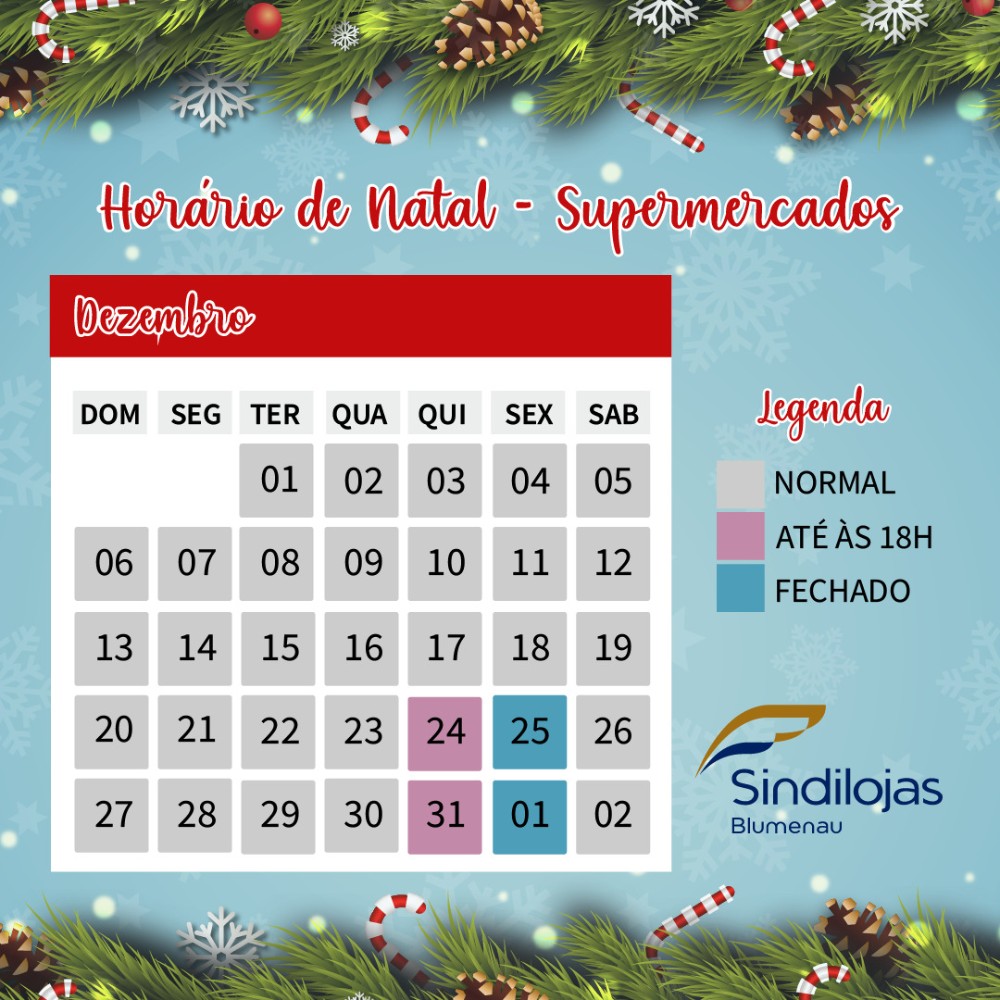 Alteração no Calendário Especial de Natal para o Comércio de Blumenau e região